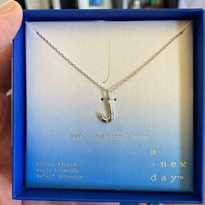 NEW a new day letter J necklace